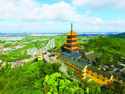 江苏南通市狼山景区山顶美景
