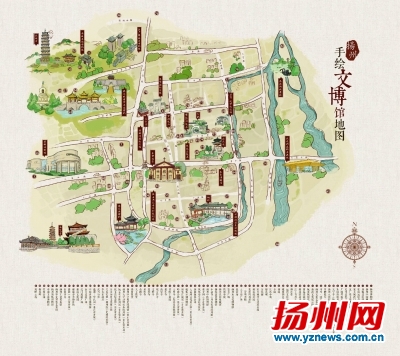 扬州手绘文博地图出炉