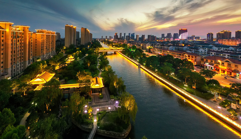 泰州姜堰小城夜色美如画